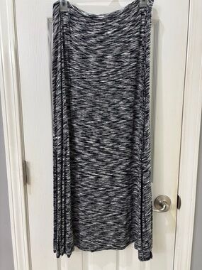 Merona Black and White Space-Dye Maxi Skirt